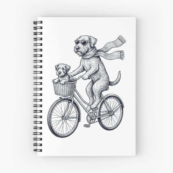 Item preview, Vintage Wirehaired Pointing Griffon Riding Bike Bicycle Cycling Dog Lover designed and sold by DoodleTortle.