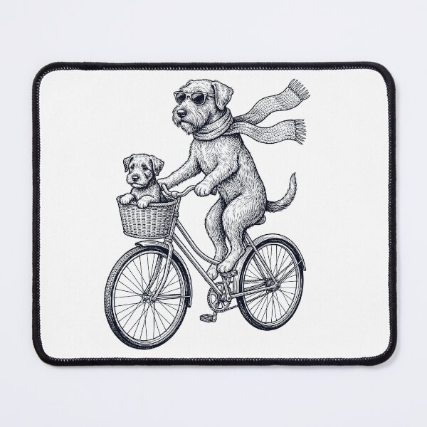 Item preview, Vintage Wirehaired Pointing Griffon Riding Bike Bicycle Cycling Dog Lover designed and sold by DoodleTortle.