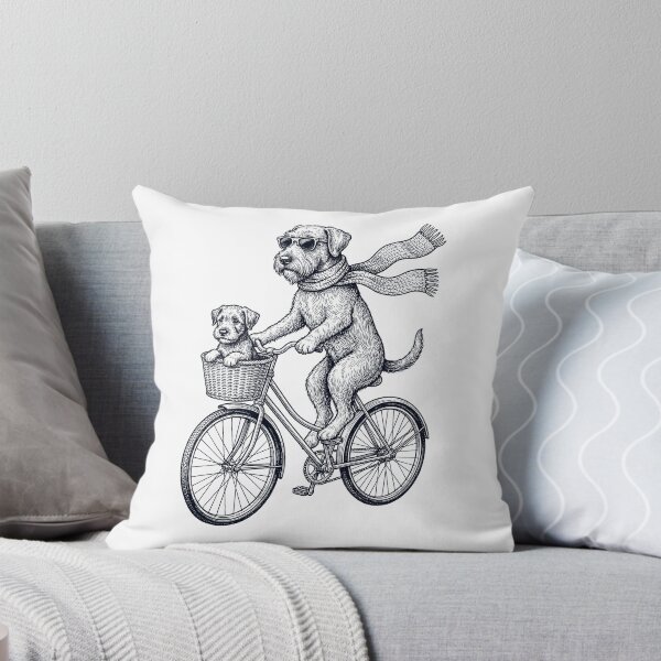 Item preview, Vintage Wirehaired Pointing Griffon Riding Bike Bicycle Cycling Dog Lover designed and sold by DoodleTortle.