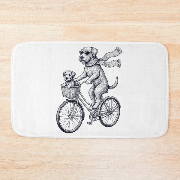 Item preview, Vintage Wirehaired Pointing Griffon Riding Bike Bicycle Cycling Dog Lover designed and sold by DoodleTortle.