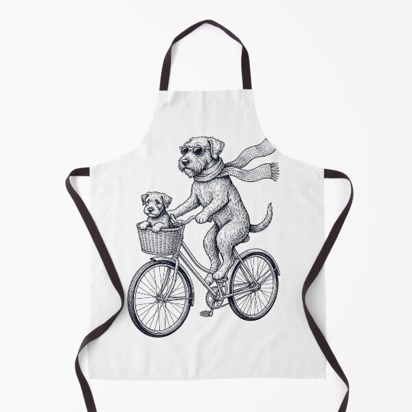 Item preview, Vintage Wirehaired Pointing Griffon Riding Bike Bicycle Cycling Dog Lover designed and sold by DoodleTortle.