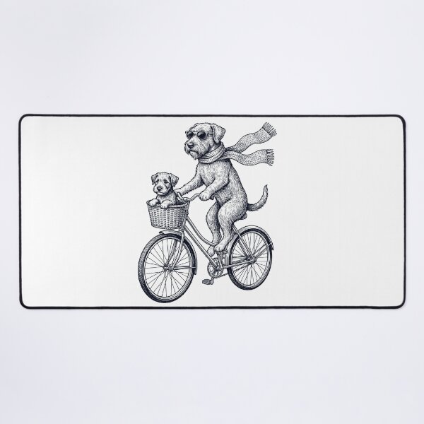 Item preview, Vintage Wirehaired Pointing Griffon Riding Bike Bicycle Cycling Dog Lover designed and sold by DoodleTortle.