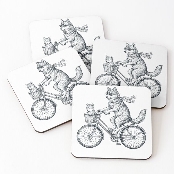 Item preview, Vintage Wolf Riding Bike Bicycle Cycling Animal Lover designed and sold by DoodleTortle.