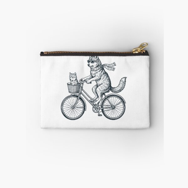 Item preview, Vintage Wolf Riding Bike Bicycle Cycling Animal Lover designed and sold by DoodleTortle.
