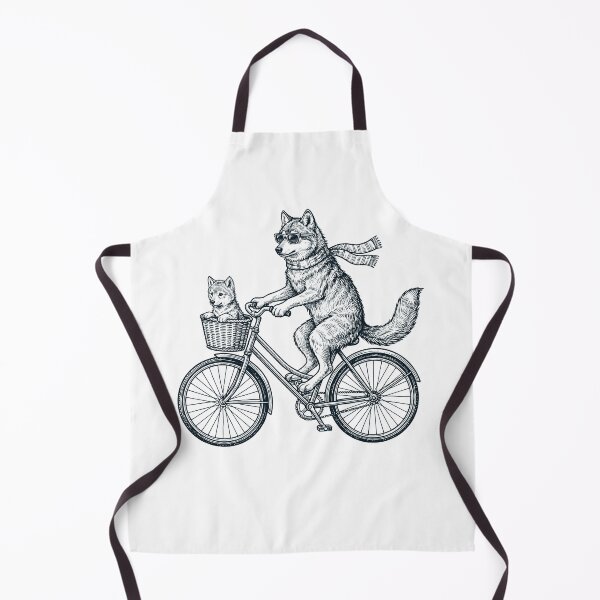Item preview, Vintage Wolf Riding Bike Bicycle Cycling Animal Lover designed and sold by DoodleTortle.