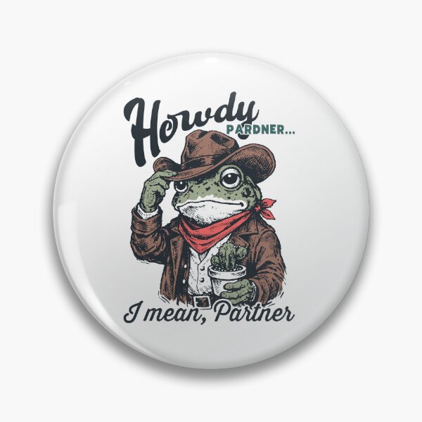 Item preview, Howdy Pardner I Mean Partner Funny Cowboy Frog Western Illustration designed and sold by cherrywstore.