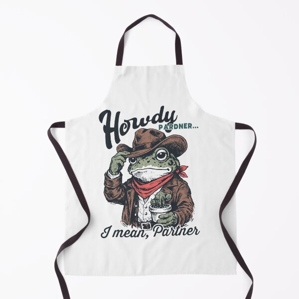 Item preview, Howdy Pardner I Mean Partner Funny Cowboy Frog Western Illustration designed and sold by cherrywstore.