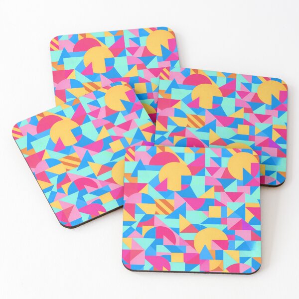Item preview, Colorful Geometric Pattern- Turquoise, Sunflower Yellow & Pink designed and sold by CreativeCanvas8.