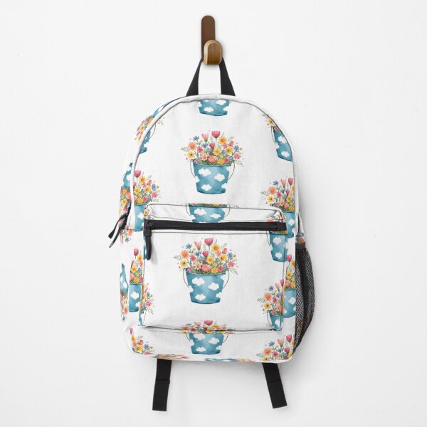 Item preview, Blue bucket of garden flower watercolor designed and sold by uunaa.