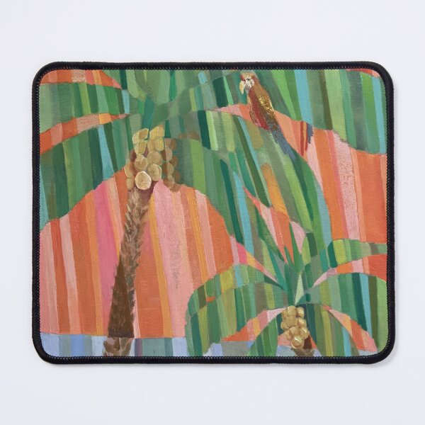 Item preview, Tropical Paradise with Palms, Sea and Parrots – Cubist Painting designed and sold by Kotenko art.