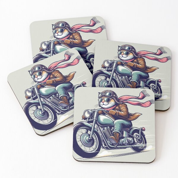 Item preview, Motorcycle Cat – Whimsical Biker Adventure Design designed and sold by Dogandesighn.