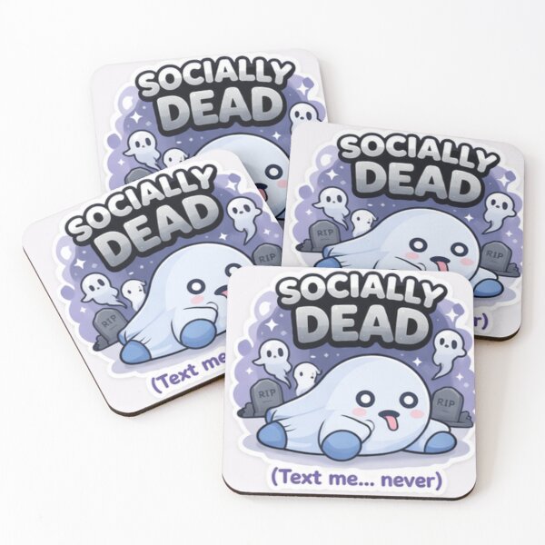 Item preview, Socially Dead Cute Ghost – Text Me Never Funny Introvert Sticker designed and sold by sumodesign.