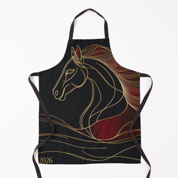 Item preview, Minimalistic 2026 Red Fire Horse Silhouette Elegant Curvature designed and sold by GrinGalore.