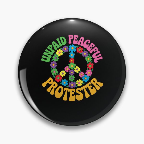 Item preview, Unpaid Peaceful Protester Peace Symbol Groovy Boho Flowers designed and sold by RDGNR.