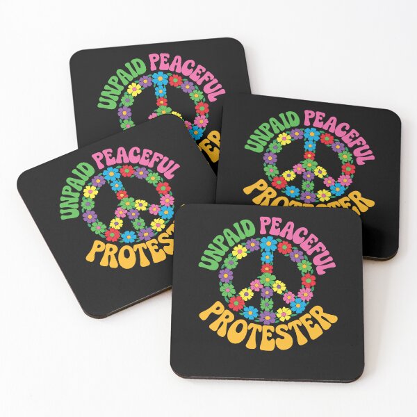 Item preview, Unpaid Peaceful Protester Peace Symbol Groovy Boho Flowers designed and sold by RDGNR.