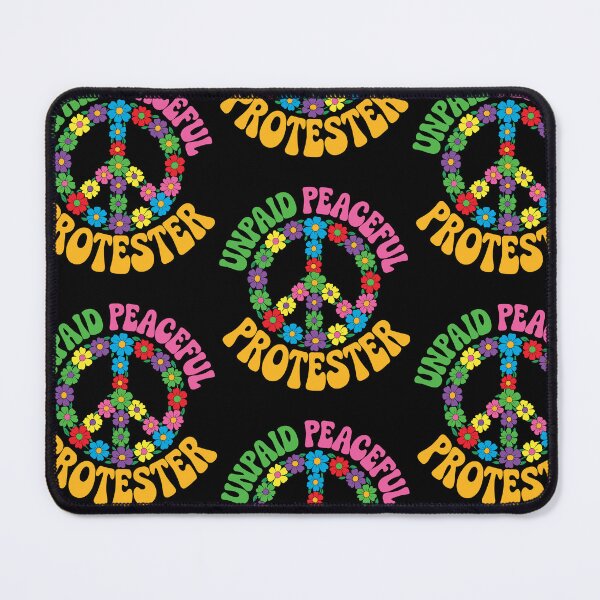 Item preview, Unpaid Peaceful Protester Peace Symbol Groovy Boho Flowers designed and sold by RDGNR.