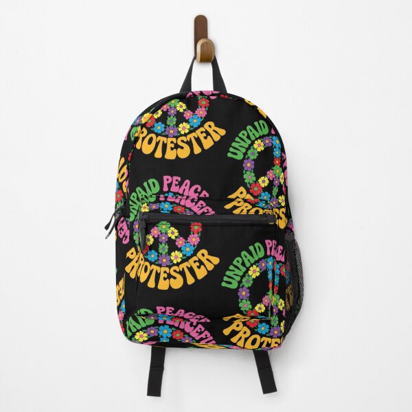Item preview, Unpaid Peaceful Protester Peace Symbol Groovy Boho Flowers designed and sold by RDGNR.