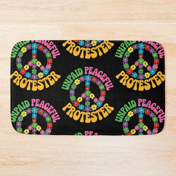 Item preview, Unpaid Peaceful Protester Peace Symbol Groovy Boho Flowers designed and sold by RDGNR.