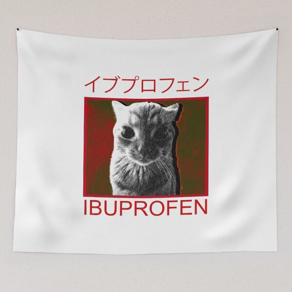 Item preview, Ibuprofen Funny Cat Meme Japanese Text Cursed Humor designed and sold by cherrywstore.