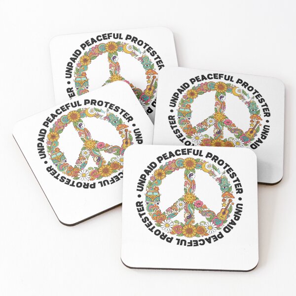 Item preview, Unpaid Peaceful Protester Peace Symbol Wildflowers Activism designed and sold by RDGNR.