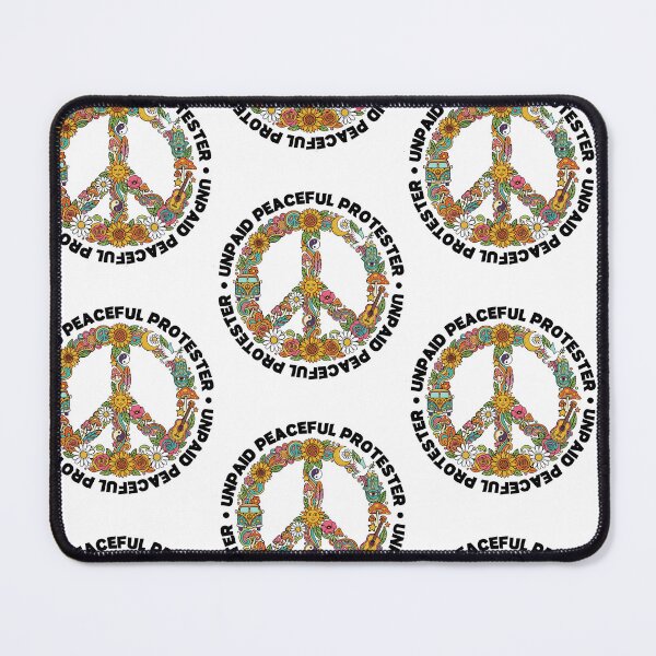 Item preview, Unpaid Peaceful Protester Peace Symbol Wildflowers Activism designed and sold by RDGNR.