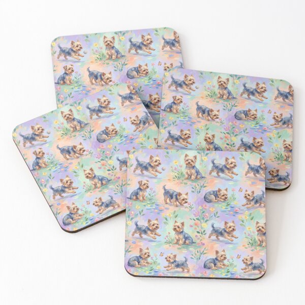 Item preview, Playful Yorkshire Terriers in Garden Yorkie designed and sold by Wags & Tails.