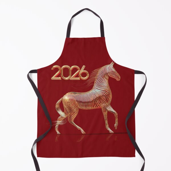 Item preview, Minimalistic 2026 Red Fire Horse Silhouette Lines Curvature designed and sold by GrinGalore.