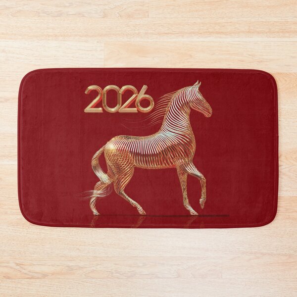 Item preview, Minimalistic 2026 Red Fire Horse Silhouette Lines Curvature designed and sold by GrinGalore.