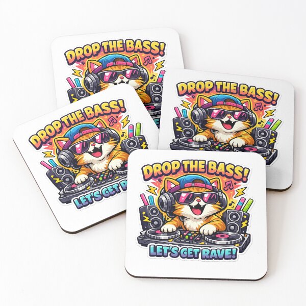 Item preview, Cat DJ at a rave: Bass attack! designed and sold by  ZenRave Designs.