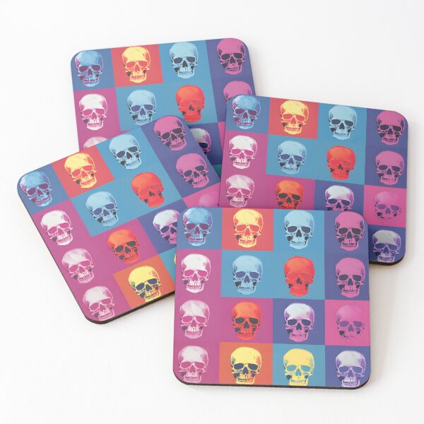 Item preview, Pop Art Skull Collection Sticker – Colorful Multi Skull Grid Print designed and sold by ArtFireGallery.