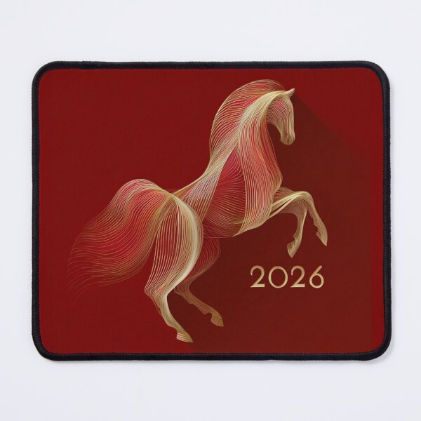 Item preview, Minimalistic 2026 Red Fire Horse Rearing Up Silhouette  designed and sold by GrinGalore.