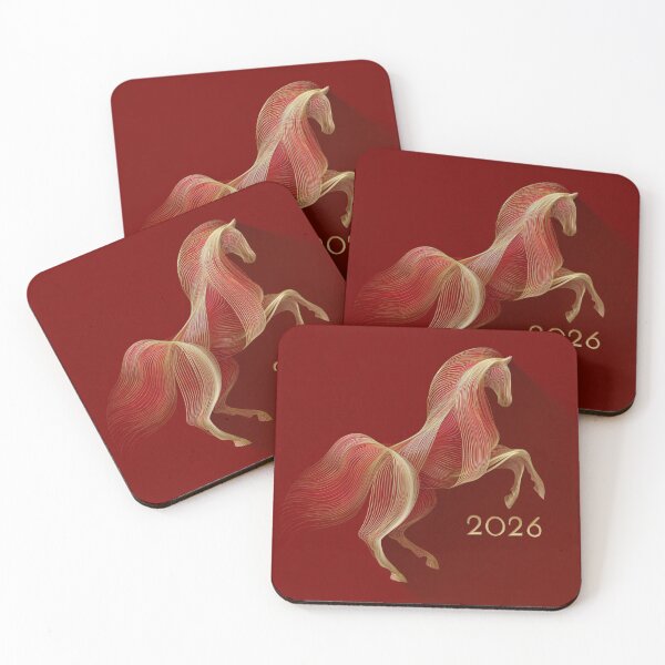 Item preview, Minimalistic 2026 Red Fire Horse Rearing Up Silhouette  designed and sold by GrinGalore.