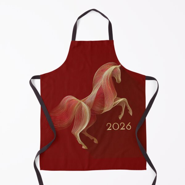 Item preview, Minimalistic 2026 Red Fire Horse Rearing Up Silhouette designed and sold by GrinGalore.