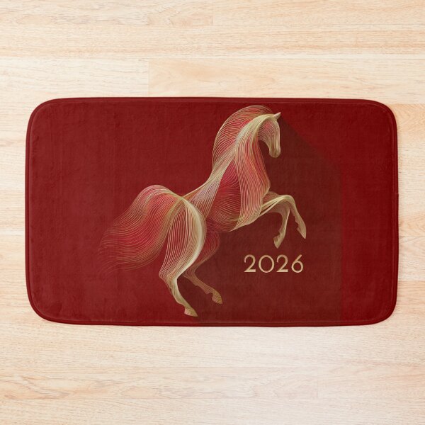 Item preview, Minimalistic 2026 Red Fire Horse Rearing Up Silhouette  designed and sold by GrinGalore.