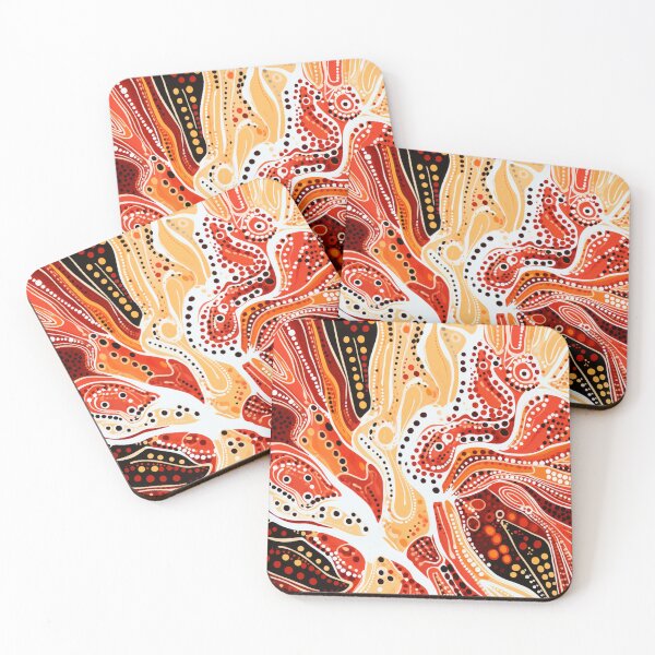 Item preview, Aboriginal Inspired Dot Art - Red-Hot Erruption designed and sold by GrinGalore.