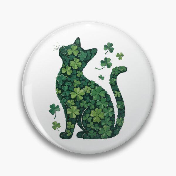 Item preview, St. Patrick's Day Cat Irish Shamrock Cat Lucky Shamrock Cat designed and sold by papertaless.