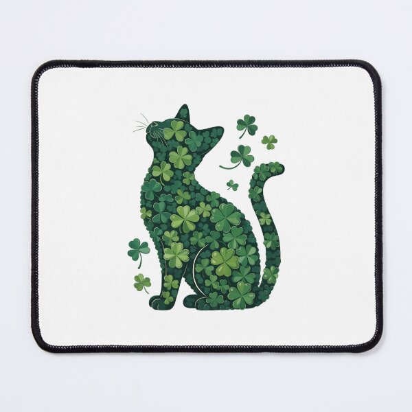 Item preview, St. Patrick's Day Cat Irish Shamrock Cat Lucky Shamrock Cat designed and sold by papertaless.