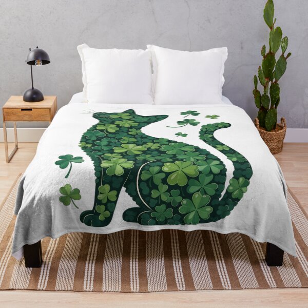 Item preview, St. Patrick's Day Cat Irish Shamrock Cat Lucky Shamrock Cat designed and sold by papertaless.