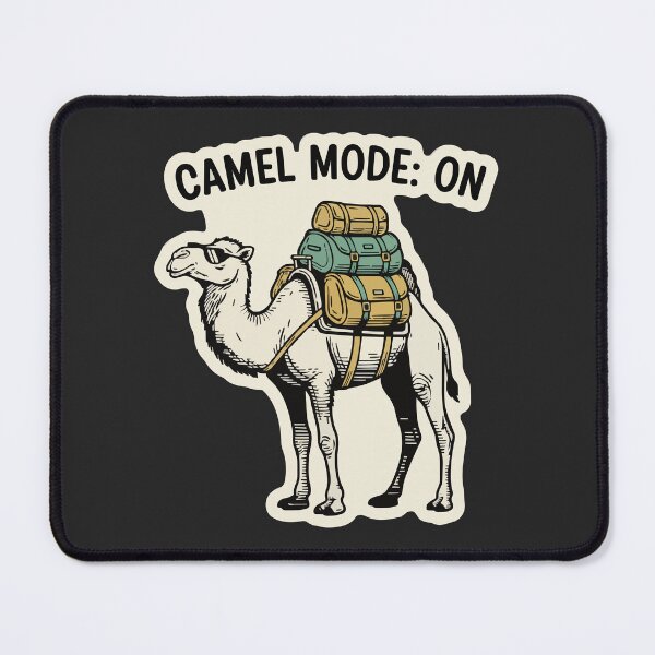 Item preview, "Camel Mode: On" Funny Overpacker Travel Animal Retro Art designed and sold by Cipher & Soul.