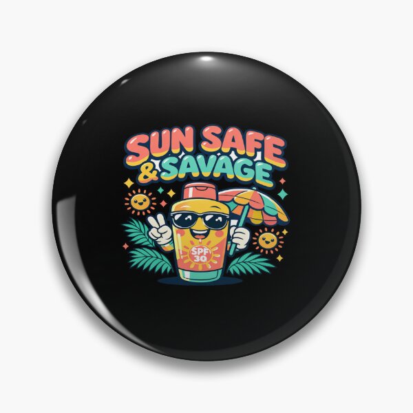 Item preview, Sun Safe & Savage Sunscreen Design • Cute Summer SPF Graphic • Fun Beach Aesthetic Illustration designed and sold by Bright Nest Studio.