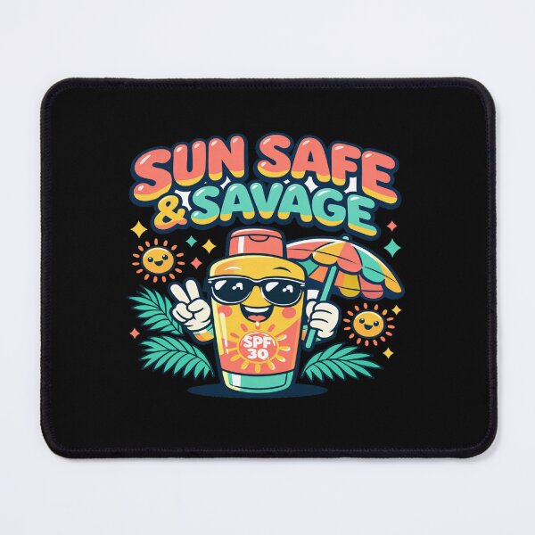 Item preview, Sun Safe & Savage Sunscreen Design • Cute Summer SPF Graphic • Fun Beach Aesthetic Illustration designed and sold by Bright Nest Studio.