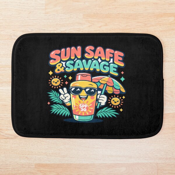Artikelvorschau, Sonnenschutz & Wildes Sonnenschutzdesign • Niedliche Sommer-SPF-Grafik • Fröhliche Strand-Ästhetik-Illustration entworfen und verkauft von Bright Nest Studio.