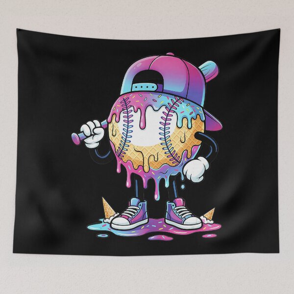 Item preview, Baseball Ice Cream Drip Cartoon Player Fun  designed and sold by miaa-artistshop.