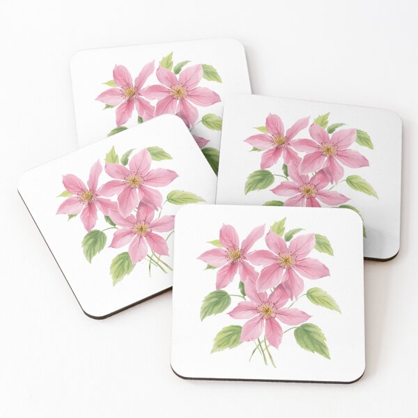 Item preview, Pink Clematis Watercolors designed and sold by uunaa.
