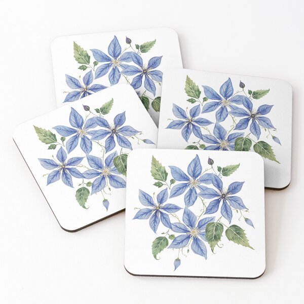 Item preview, Blue Clematis Watercolors designed and sold by uunaa.