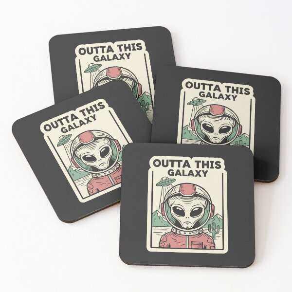 Artikelvorschau, „Outta This Galaxy“ Retro-Alien-Astronauten-UFO-Vintage-Science-Fiction entworfen und verkauft von Cipher & Soul.