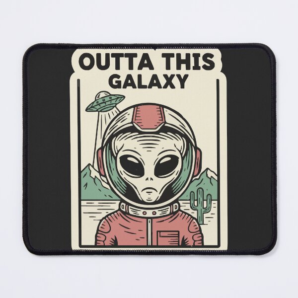 Item preview, "Outta This Galaxy" Retro Alien Astronaut UFO Vintage Sci-Fi designed and sold by Cipher & Soul.