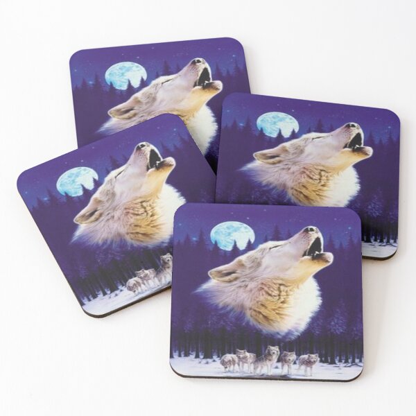 Item preview, Mystical wolves in the moonlight – Spirit of the Night Forest Art designed and sold by FotoworldEdel.
