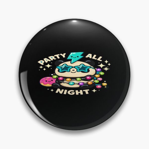 Item preview, Party All Night Panda • Cute Kawaii Party Animal • Fun Donut & Lights Cartoon Design designed and sold by Bright Nest Studio.