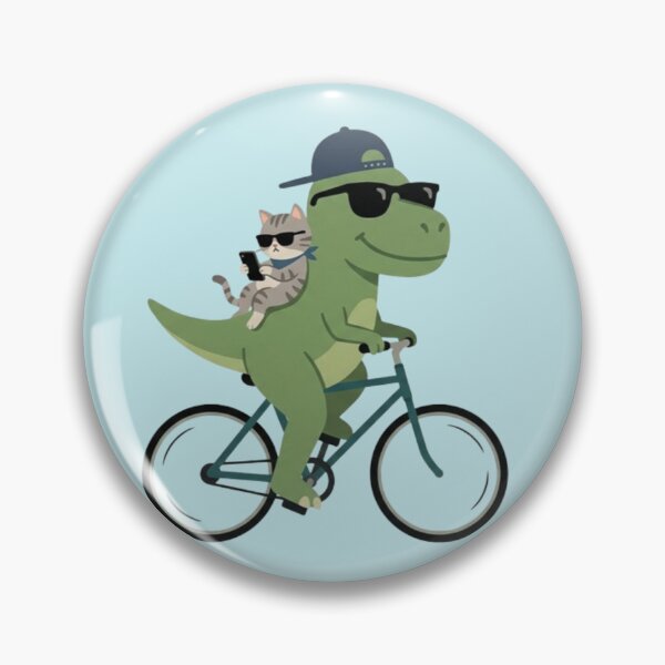 Item preview, Dinosaur & Cat Ride – Whimsical Bike Adventure designed and sold by Dogandesighn.